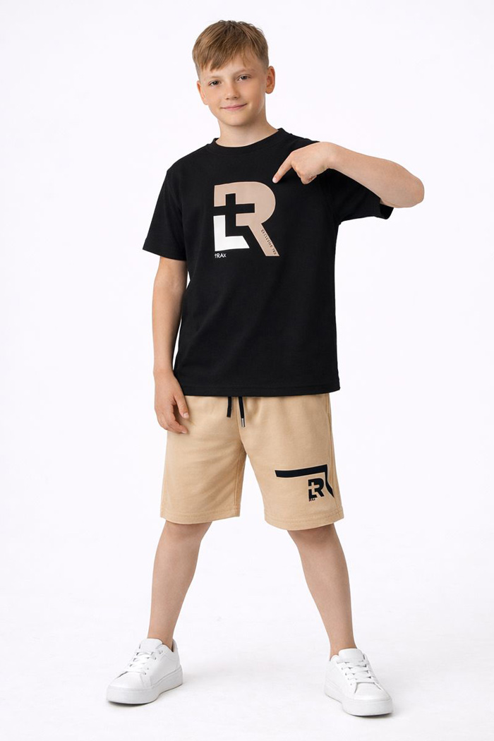 TRAX boys’ black summer set 49346
