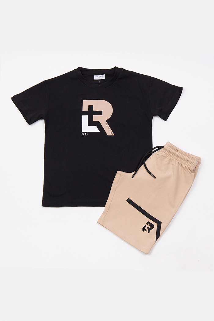 TRAX boys’ black summer set 49346