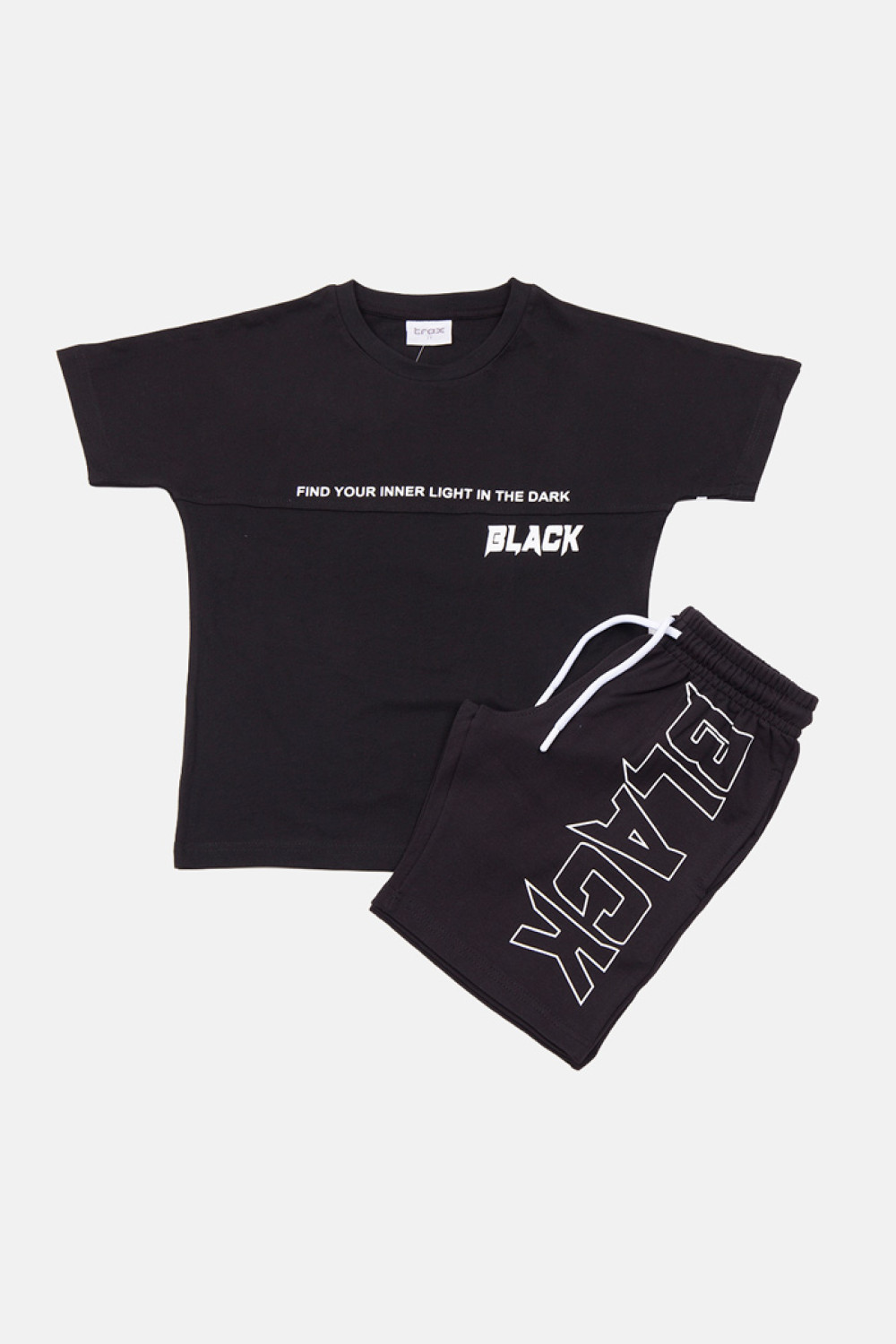 TRAX boys’ black summer set 49337