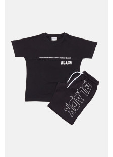 TRAX boys’ black summer set 49337