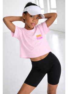 TRAX girls' pink T-shirt and cycling leggings summer set 49126