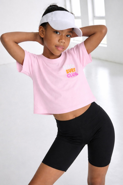 TRAX Girls' Summer T-Shirt & Cycling Leggings Set Pink 49126