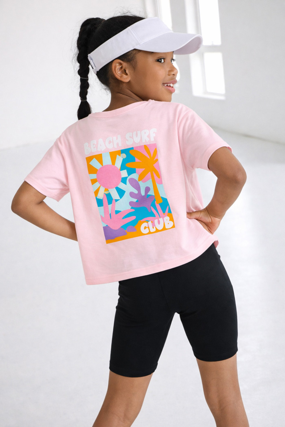 TRAX girls' pink T-shirt and cycling leggings summer set 49126