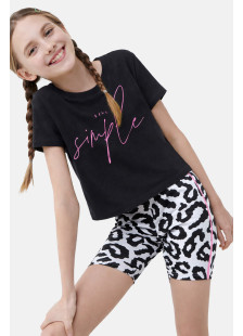 TRAX girls' black T-shirt and cycling leggings summer set 49130