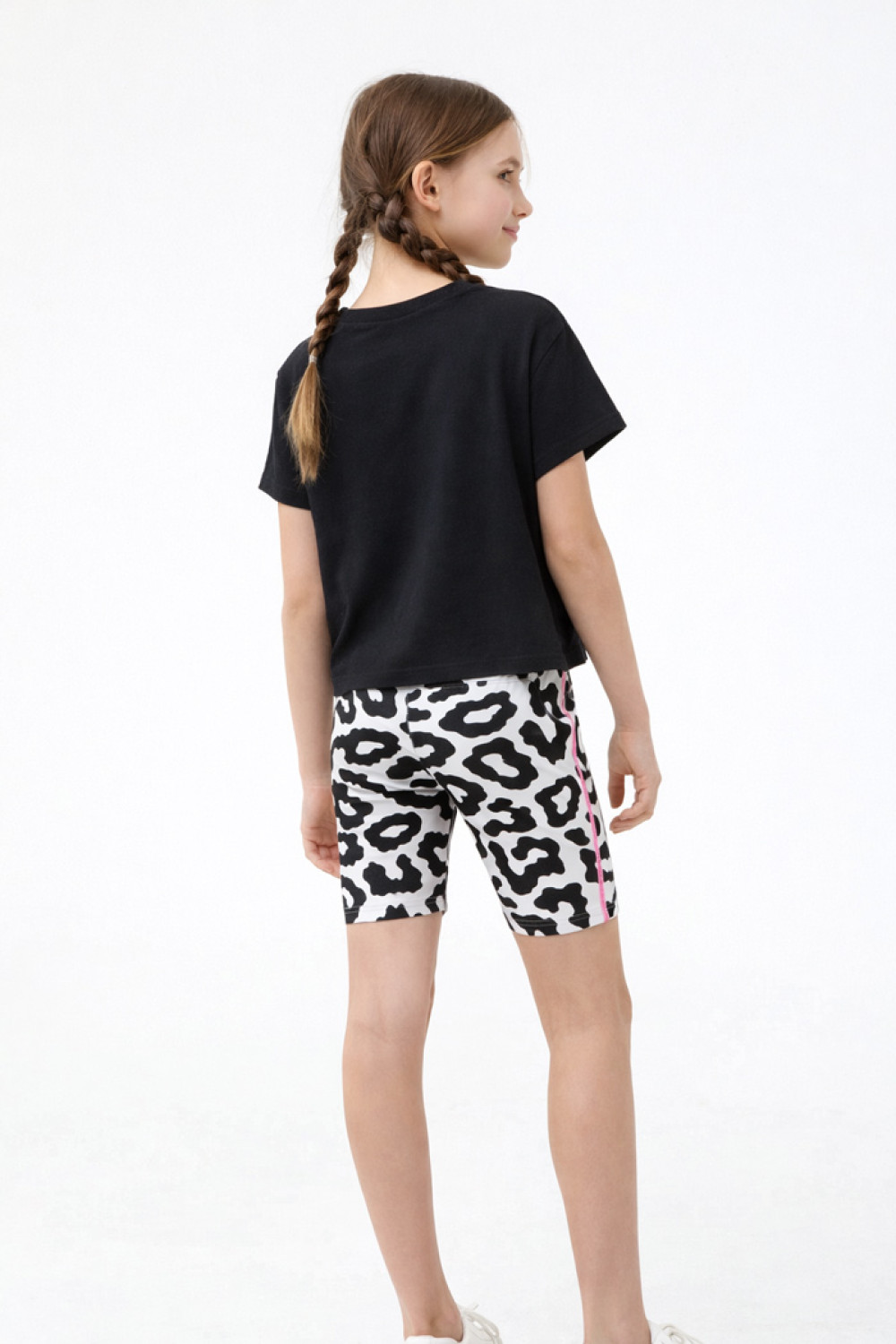 TRAX girls' black T-shirt and cycling leggings summer set 49130