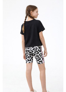 TRAX girls' black T-shirt and cycling leggings summer set 49130