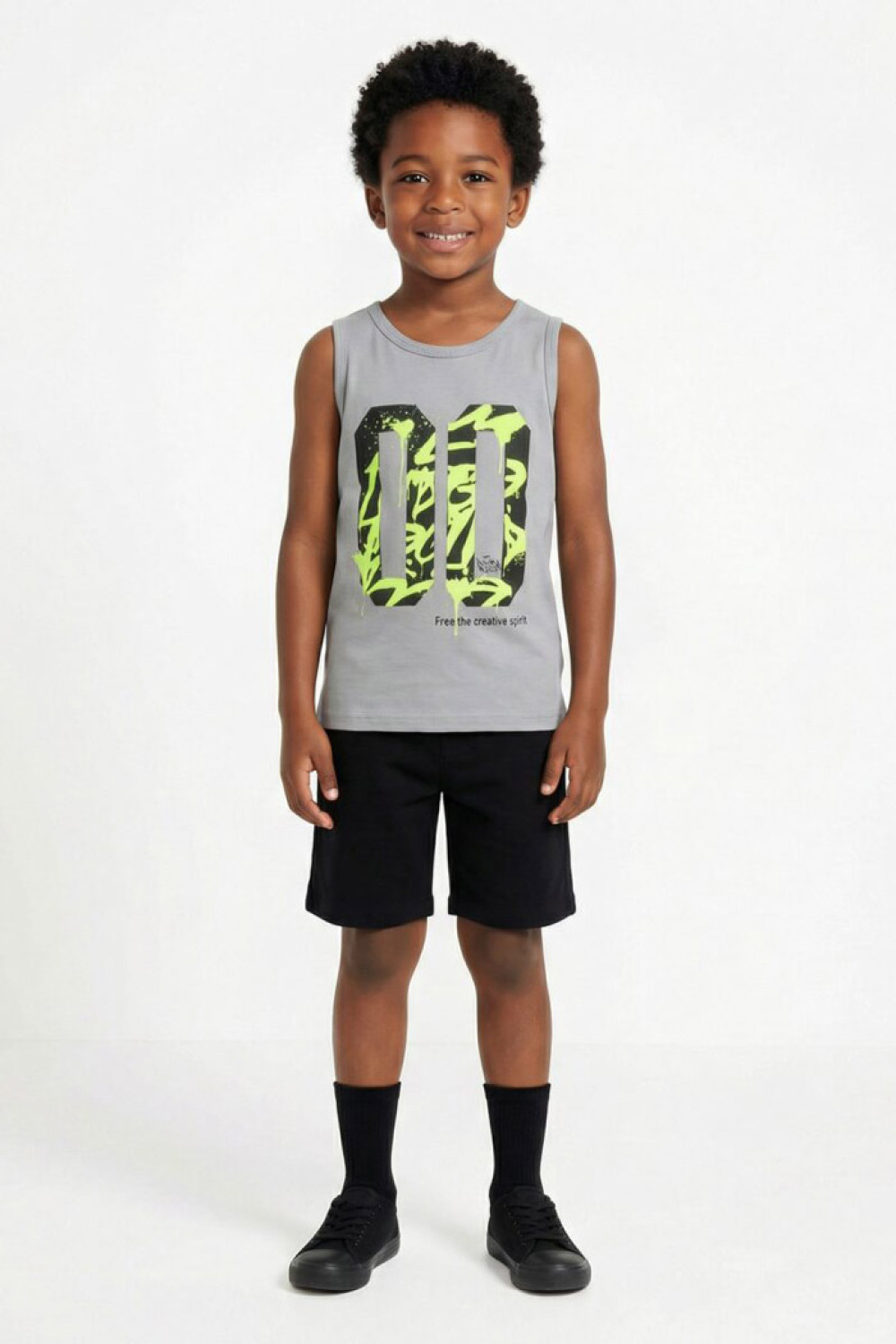 Grey TRAX sleeveless summer set for boys, model 49312