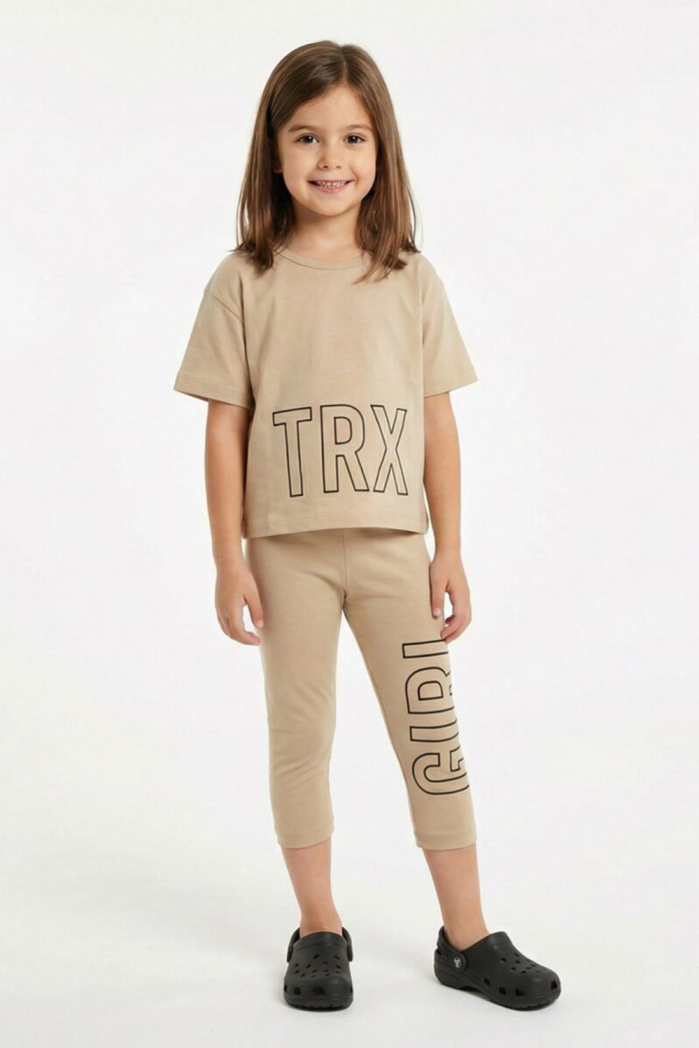 TRAX girls' beige summer set 49116