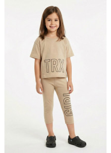 TRAX girls' beige summer set 49116