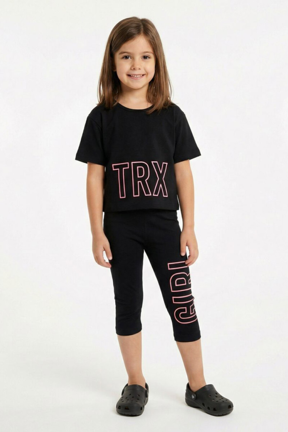 TRAX girls' black summer set 49116-2