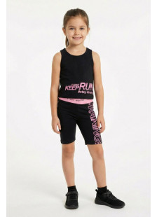 TRAX girls' black sleeveless summer set 49129