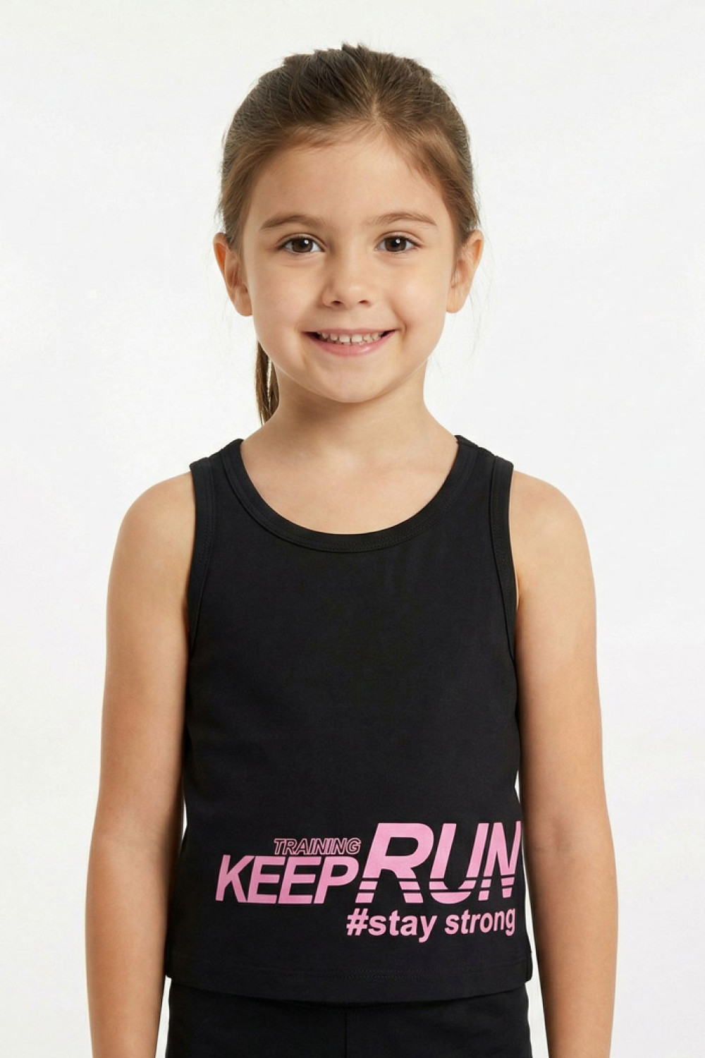 TRAX girls' black sleeveless summer set 49129
