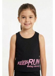 TRAX girls' black sleeveless summer set 49129