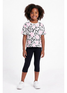 TRAX girls’ white summer set with T-shirt and capri leggings