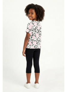 TRAX girls’ white summer set with T-shirt and capri leggings