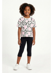 TRAX girls’ white summer set with T-shirt and capri leggings
