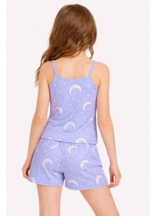 TRAX girls’ lilac summer pyjamas with printed top and patterned shorts