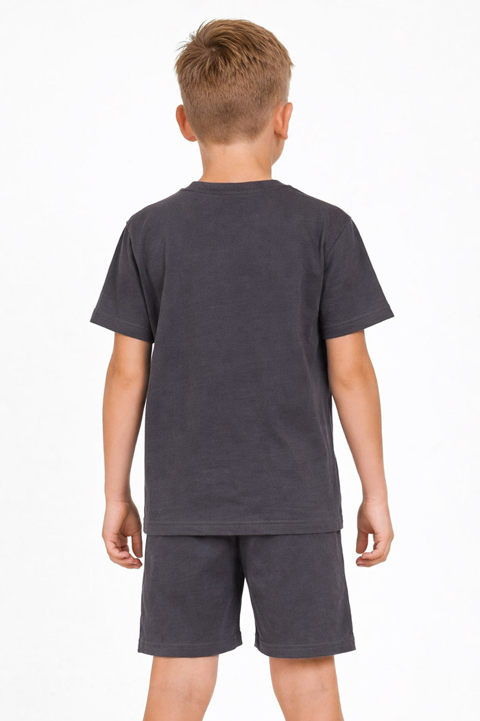 TRAX boys’ anthracite summer pyjamas with short-sleeved top and bermuda shorts