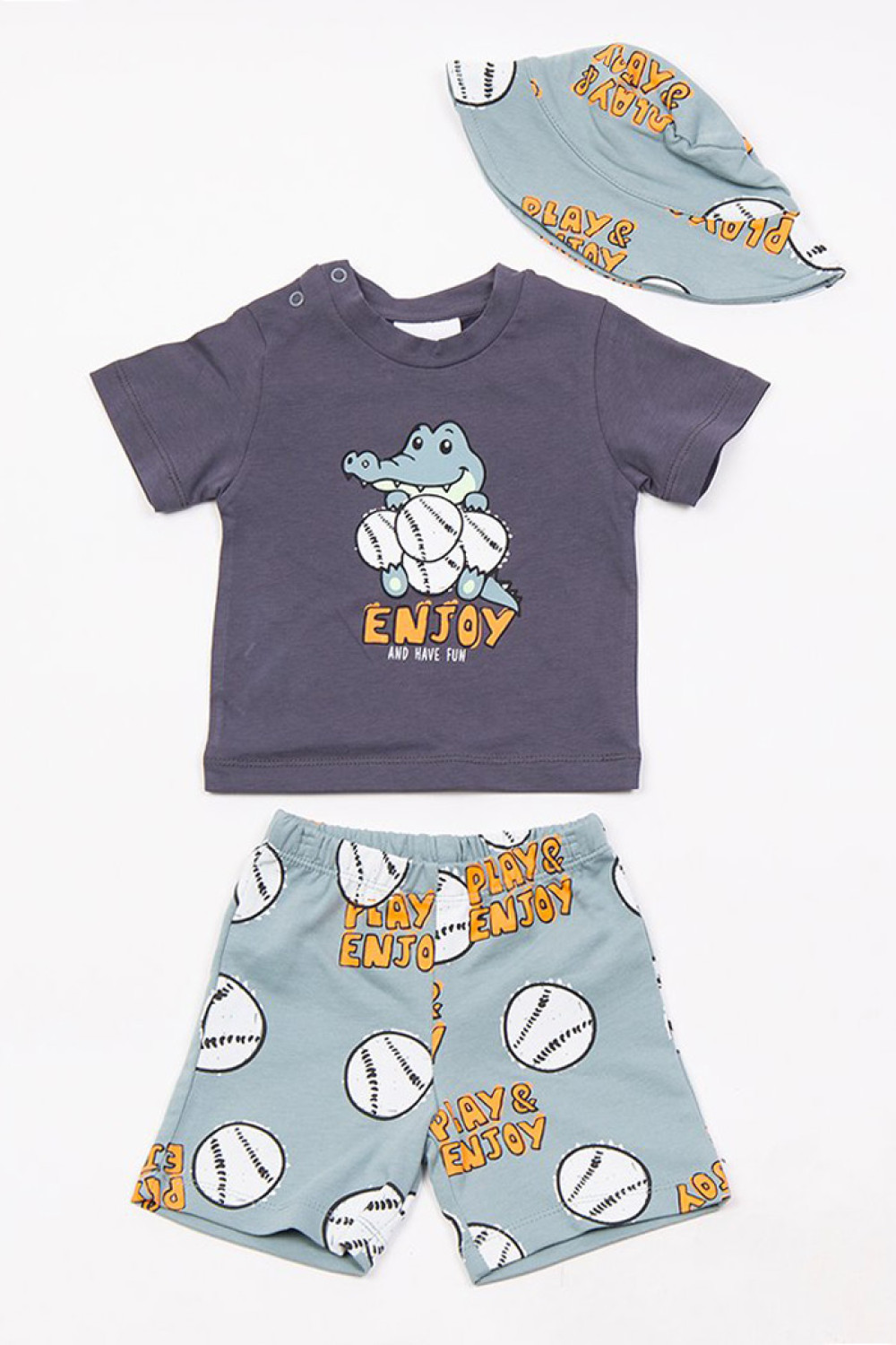 TRAX baby boys' charcoal set with hat 49052