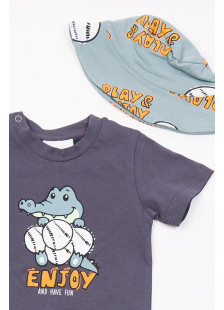 TRAX baby boys' charcoal set with hat 49052