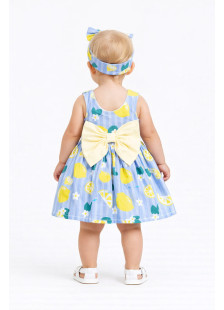 TRAX light blue baby sleeveless dress with hair ribbon 49026