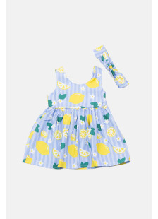 TRAX light blue baby sleeveless dress with hair ribbon 49026