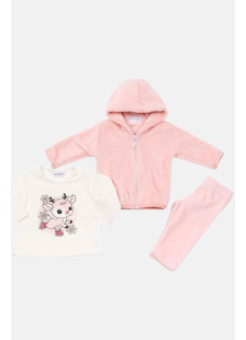 TRAX Girl 3-piece velour baby set 48521