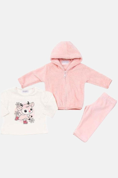 TRAX Girl 3-Piece Velour Baby Set 48521