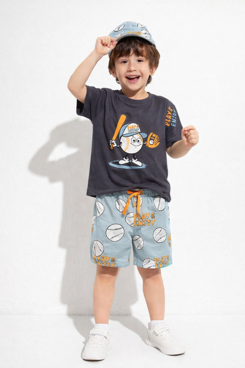 TRAX Boys' Summer Set with Hat 49429 Charcoal