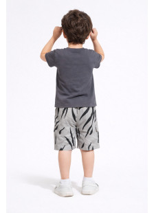 TRAX boys' charcoal summer set with T-shirt and shorts