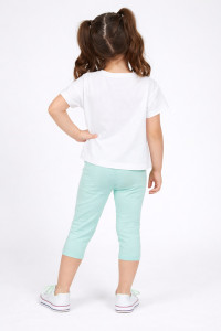 White TRAX girls' summer set with T-shirt and leggings