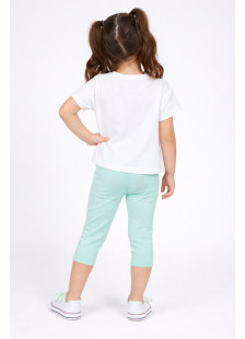 White TRAX girls' summer set with T-shirt and leggings