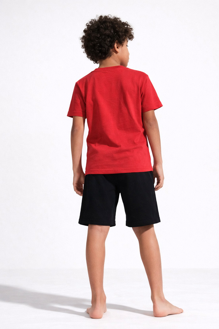Red Pretty Baby boys' pyjamas with short-sleeved top and shorts