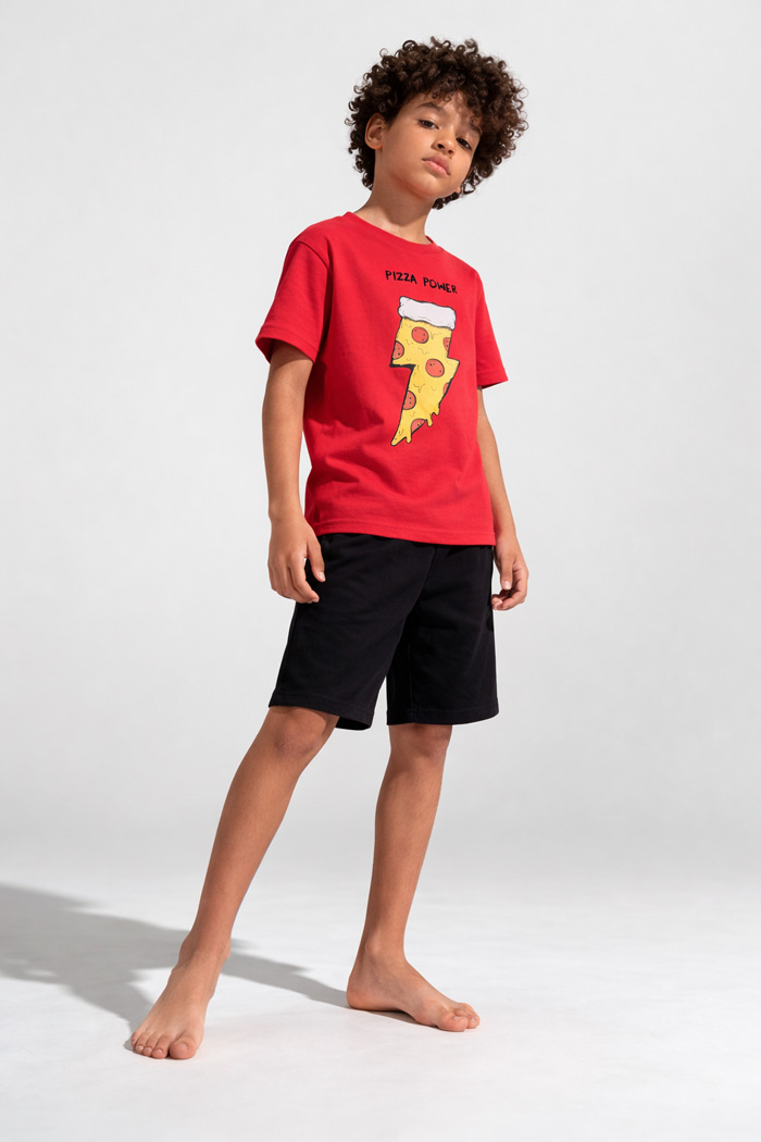 Red Pretty Baby boys' pyjamas with short-sleeved top and shorts