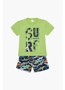 Pretty Baby lime green boys' pyjamas with short-sleeved top and shorts