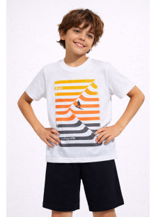White Pretty Baby boys' pyjamas with short-sleeved top and shorts