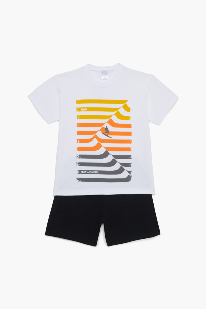 White Pretty Baby boys' pyjamas with short-sleeved top and shorts