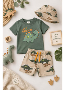 TRAX khaki baby boys' set with hat 49051