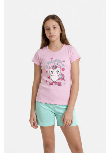 NINA CLUB girls' pink summer pyjamas NINA-150