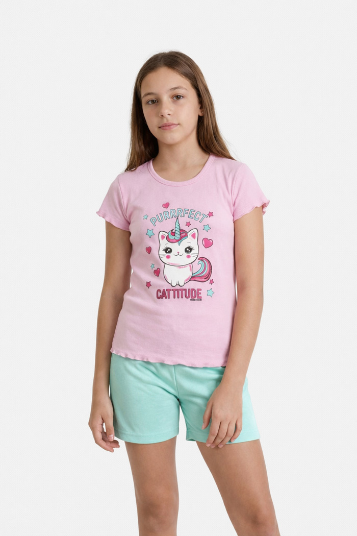 NINA CLUB Girls' Summer Pyjamas NINA-150 Pink