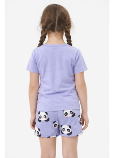 TRAX girls’ lilac summer pyjama set with printed short-sleeved top and shorts