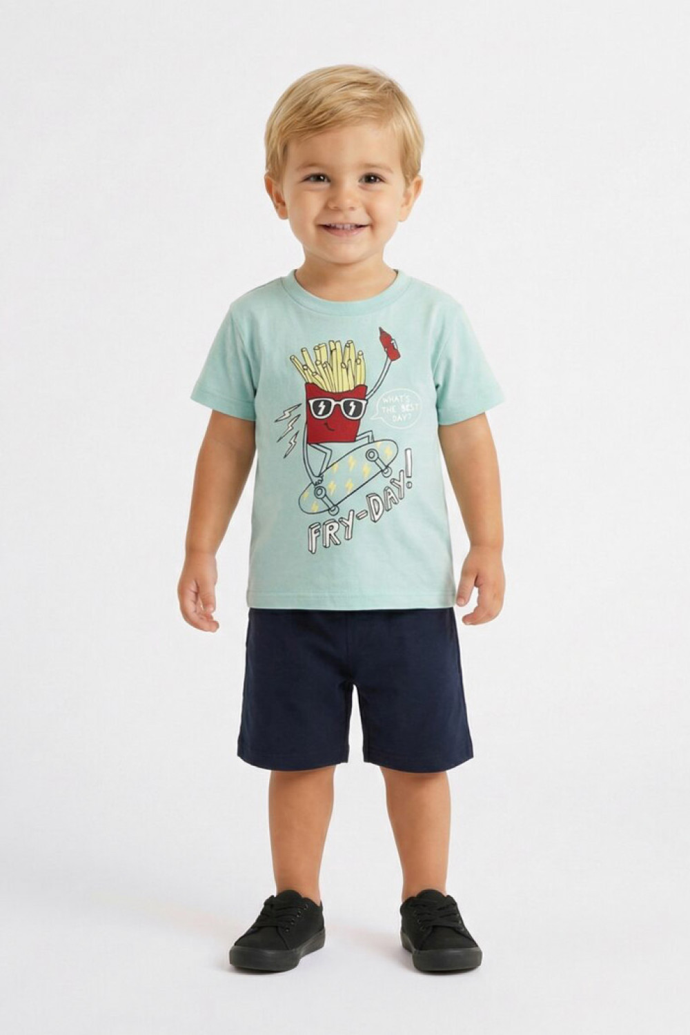 TRAX boys’ mint green summer set with short-sleeved T-shirt and Bermuda shorts