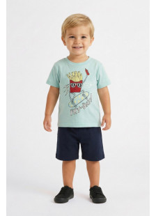 TRAX boys’ mint green summer set with short-sleeved T-shirt and Bermuda shorts