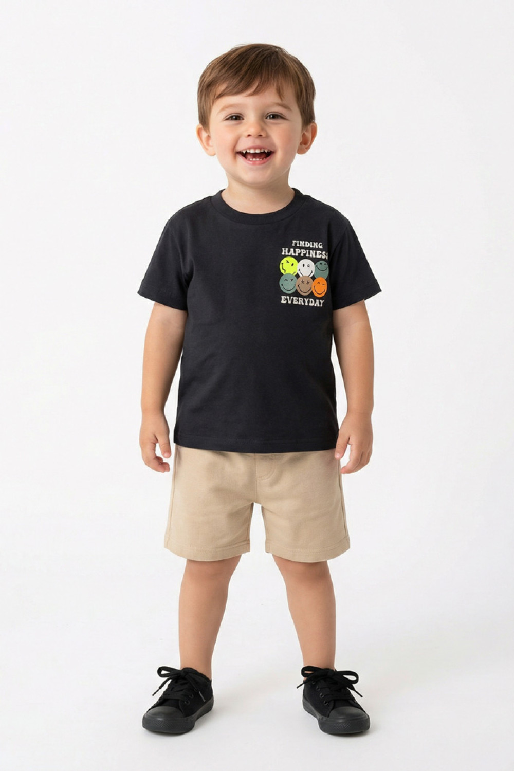 TRAX boys’ anthracite summer set with short-sleeved T-shirt and Bermuda shorts