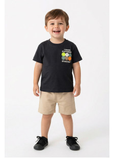 TRAX boys’ anthracite summer set with short-sleeved T-shirt and Bermuda shorts