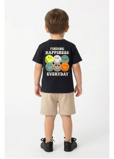 TRAX boys’ anthracite summer set with short-sleeved T-shirt and Bermuda shorts