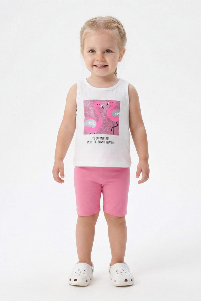 TRAX Girls’ Top & Cycling Leggings Set White 49224