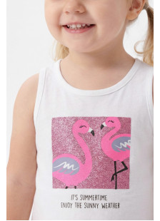 TRAX girls’ white top and fuchsia cycling leggings set, model 49224