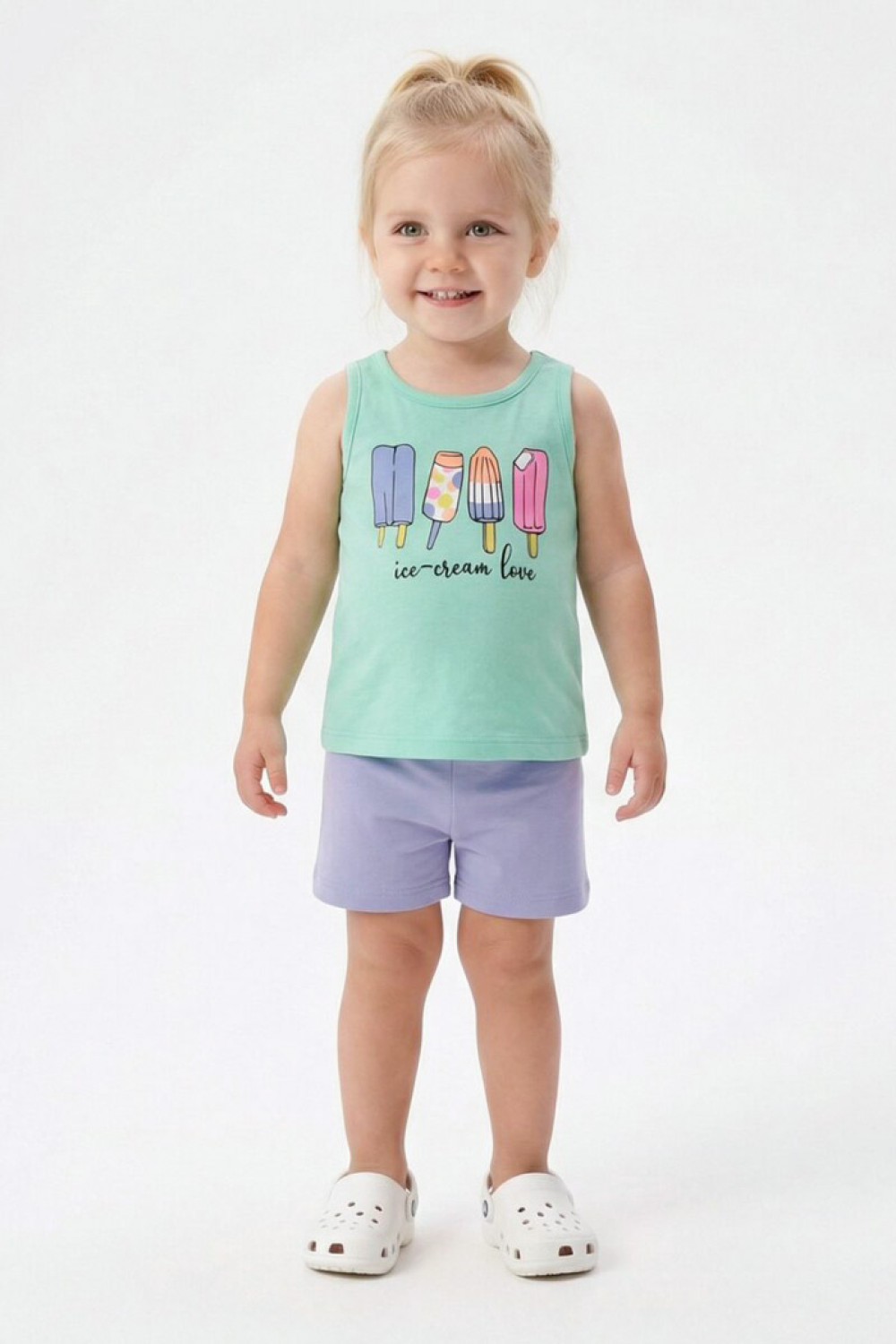 TRAX girls’ aqua green top and fuchsia cycling leggings set, model 49232