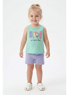 TRAX girls’ aqua green top and fuchsia cycling leggings set, model 49232